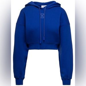 Off-white cropped draw string hoodie